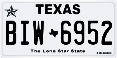 TX license plate BIW6952