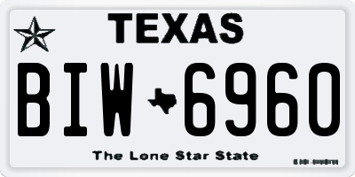 TX license plate BIW6960