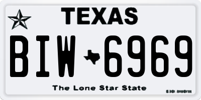 TX license plate BIW6969