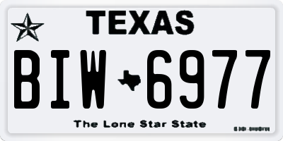 TX license plate BIW6977