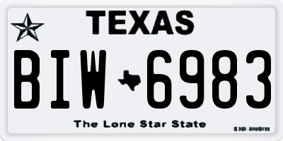 TX license plate BIW6983