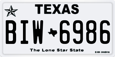 TX license plate BIW6986
