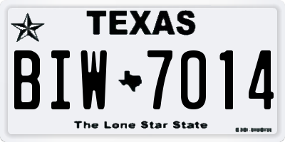 TX license plate BIW7014
