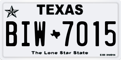 TX license plate BIW7015