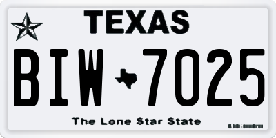 TX license plate BIW7025