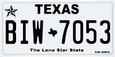 TX license plate BIW7053