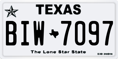 TX license plate BIW7097
