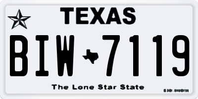 TX license plate BIW7119