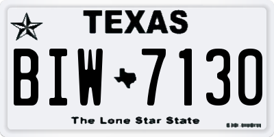 TX license plate BIW7130