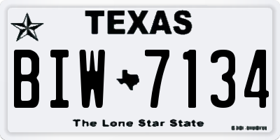 TX license plate BIW7134