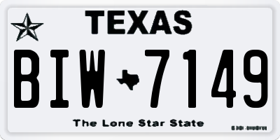 TX license plate BIW7149