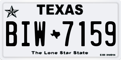 TX license plate BIW7159