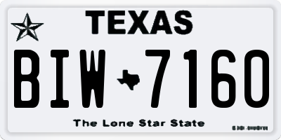 TX license plate BIW7160