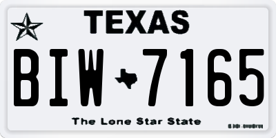 TX license plate BIW7165