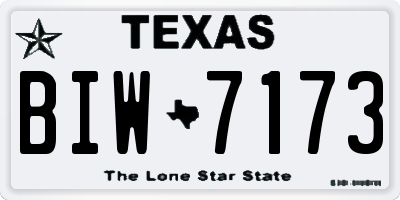TX license plate BIW7173
