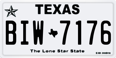 TX license plate BIW7176