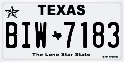 TX license plate BIW7183