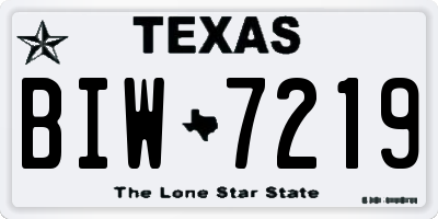 TX license plate BIW7219