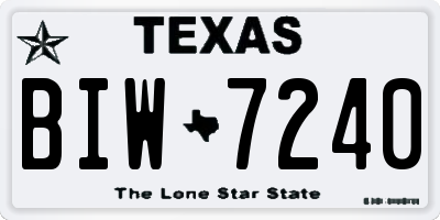 TX license plate BIW7240