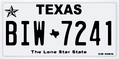 TX license plate BIW7241