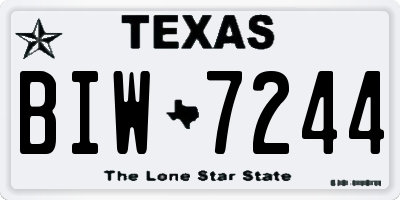TX license plate BIW7244