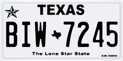 TX license plate BIW7245