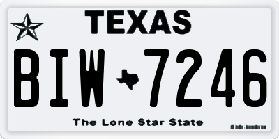 TX license plate BIW7246