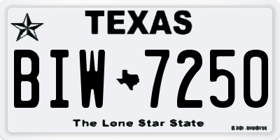 TX license plate BIW7250