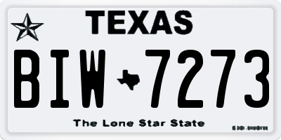 TX license plate BIW7273