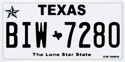 TX license plate BIW7280