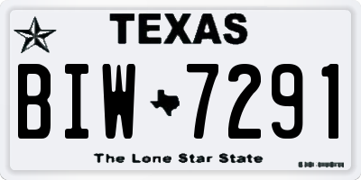 TX license plate BIW7291