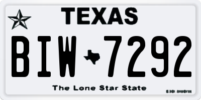 TX license plate BIW7292