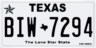 TX license plate BIW7294