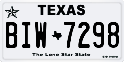 TX license plate BIW7298