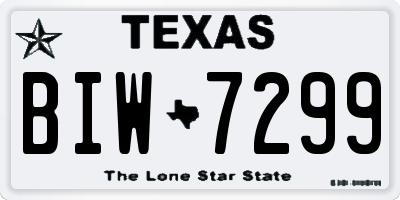 TX license plate BIW7299