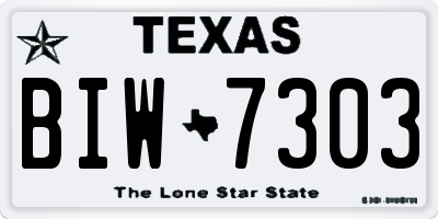 TX license plate BIW7303