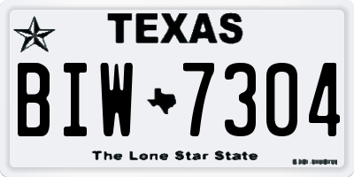 TX license plate BIW7304