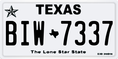 TX license plate BIW7337