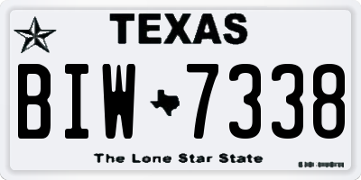 TX license plate BIW7338