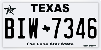 TX license plate BIW7346