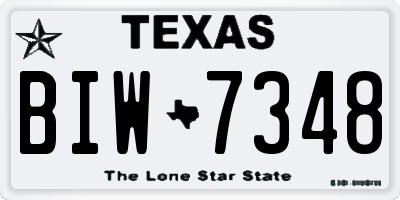 TX license plate BIW7348