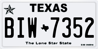 TX license plate BIW7352