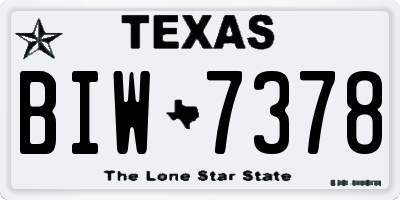 TX license plate BIW7378
