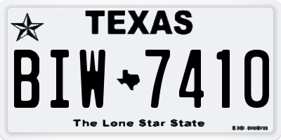 TX license plate BIW7410