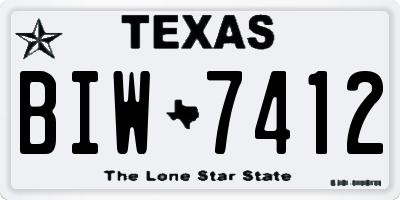 TX license plate BIW7412