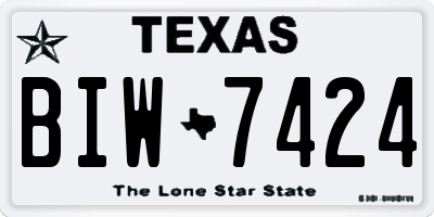 TX license plate BIW7424