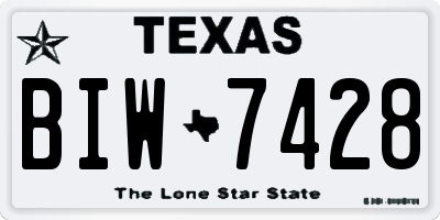 TX license plate BIW7428