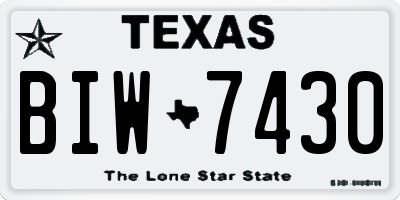 TX license plate BIW7430