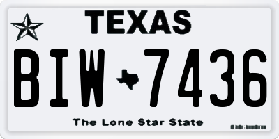 TX license plate BIW7436
