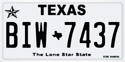TX license plate BIW7437